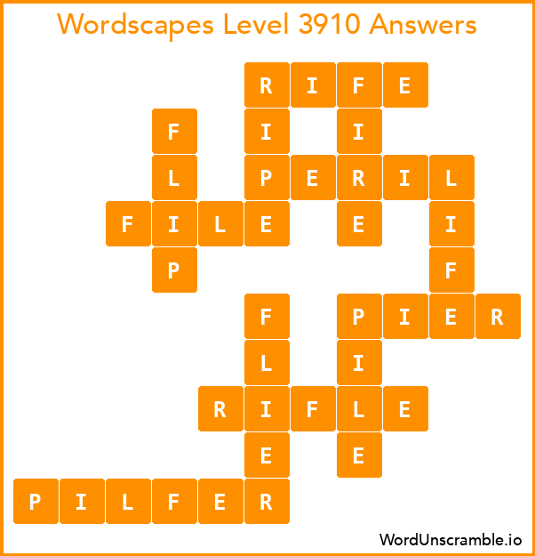 Wordscapes Level 3910 Answers