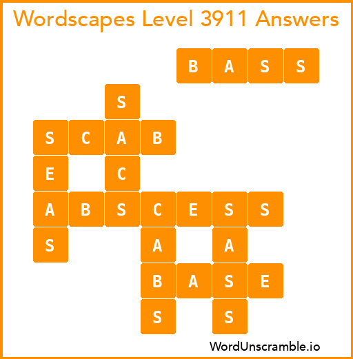 Wordscapes Level 3911 Answers