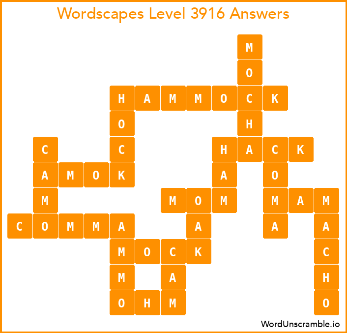 Wordscapes Level 3916 Answers