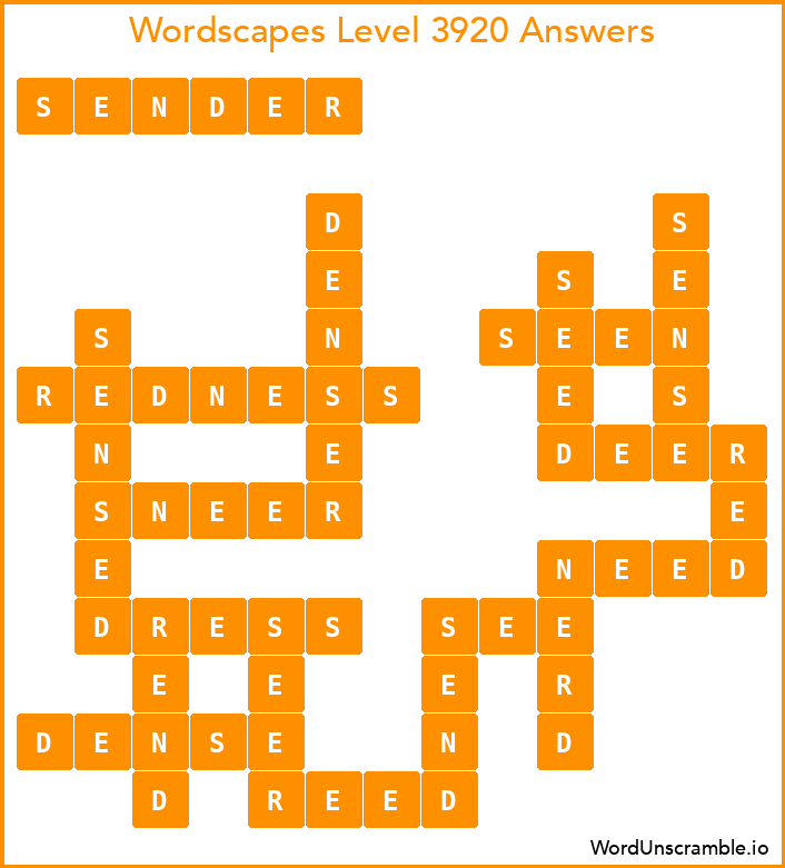 Wordscapes Level 3920 Answers