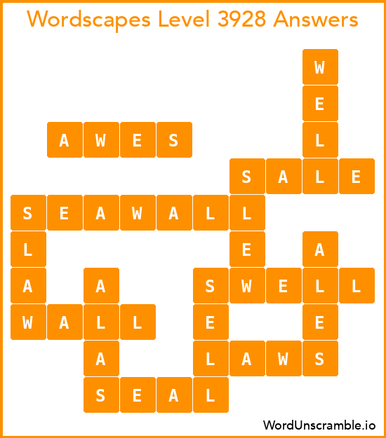 Wordscapes Level 3928 Answers