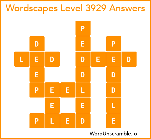Wordscapes Level 3929 Answers