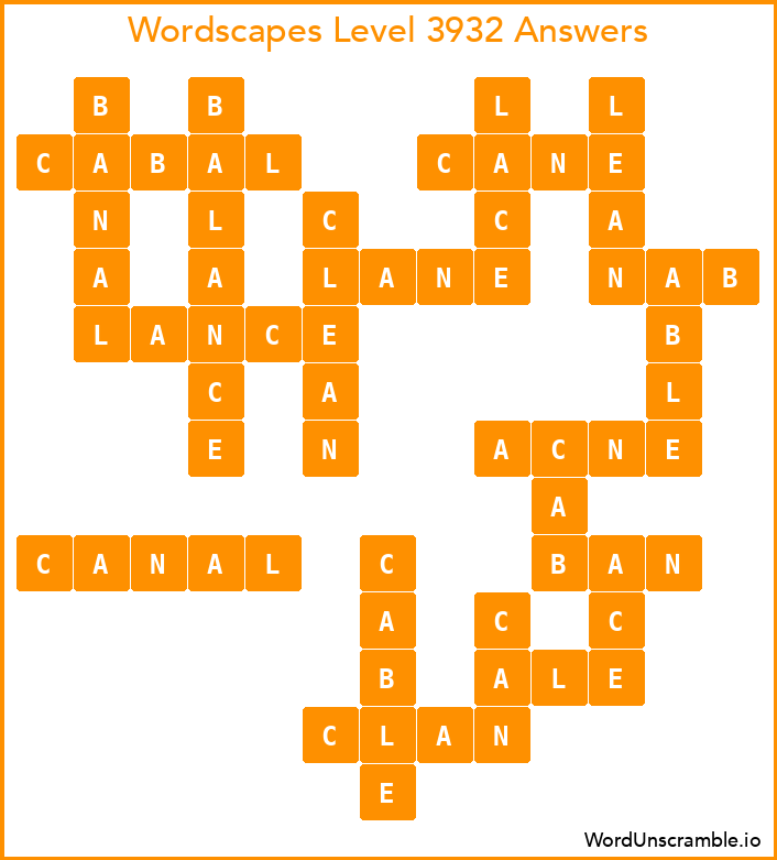 Wordscapes Level 3932 Answers