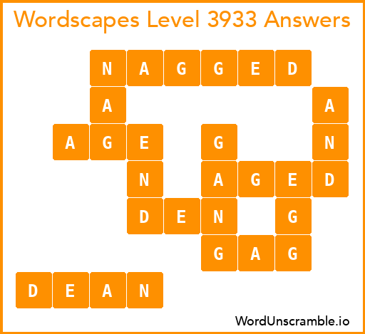 Wordscapes Level 3933 Answers