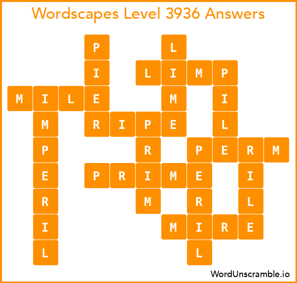 Wordscapes Level 3936 Answers