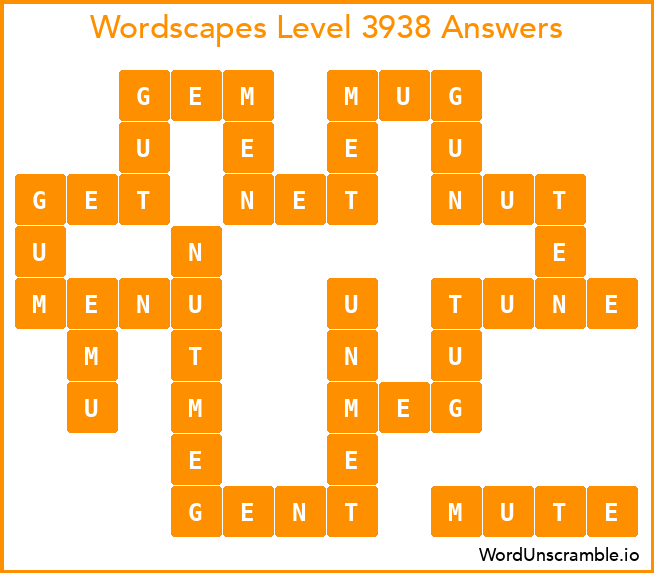 Wordscapes Level 3938 Answers