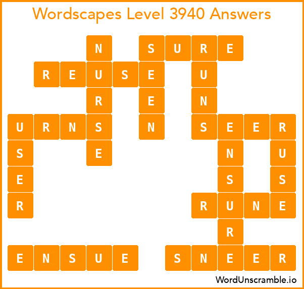 Wordscapes Level 3940 Answers