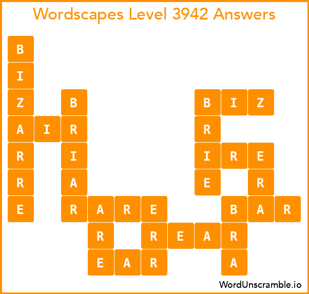 Wordscapes Level 3942 Answers