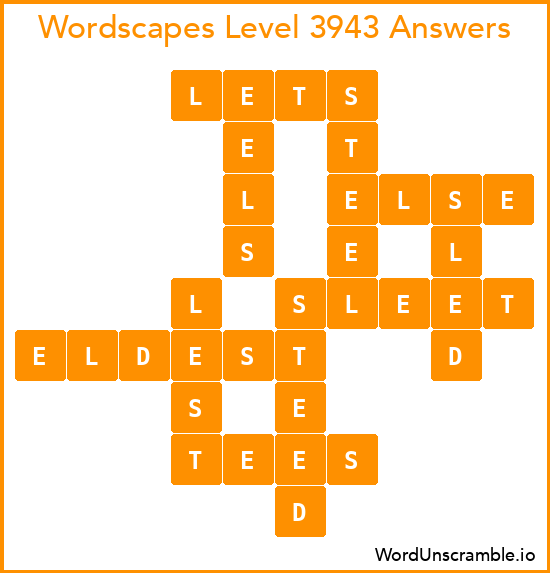 Wordscapes Level 3943 Answers