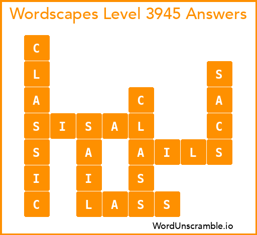 Wordscapes Level 3945 Answers