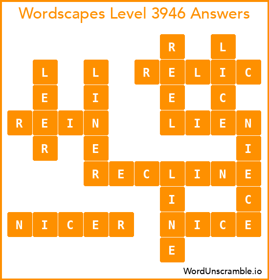 Wordscapes Level 3946 Answers
