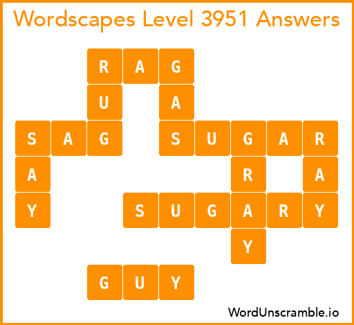 Wordscapes Level 3951 Answers