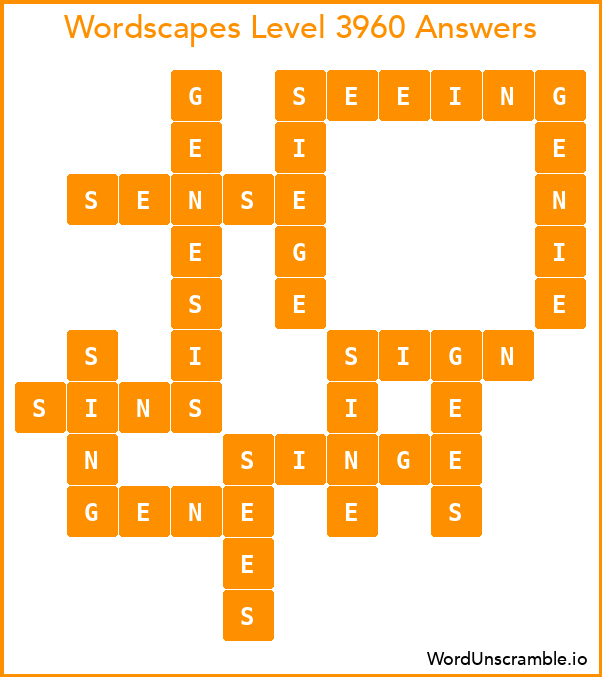Wordscapes Level 3960 Answers