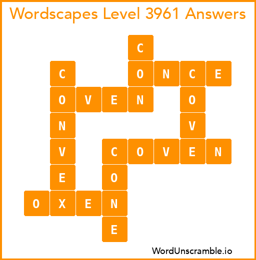 Wordscapes Level 3961 Answers