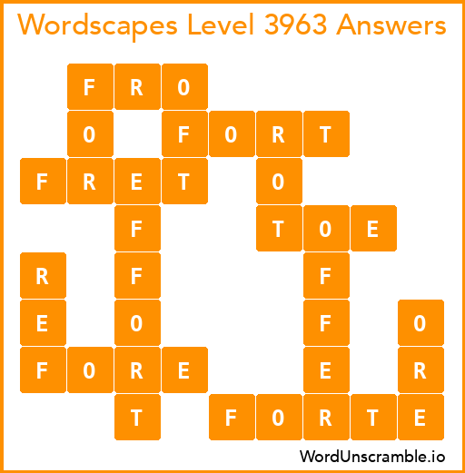 Wordscapes Level 3963 Answers