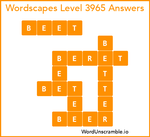 Wordscapes Level 3965 Answers