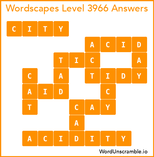 Wordscapes Level 3966 Answers