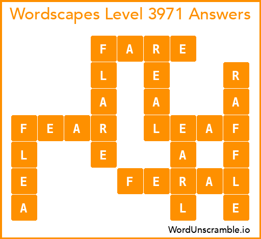 Wordscapes Level 3971 Answers