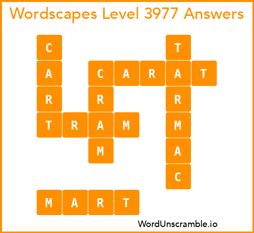 Wordscapes Level 3977 Answers
