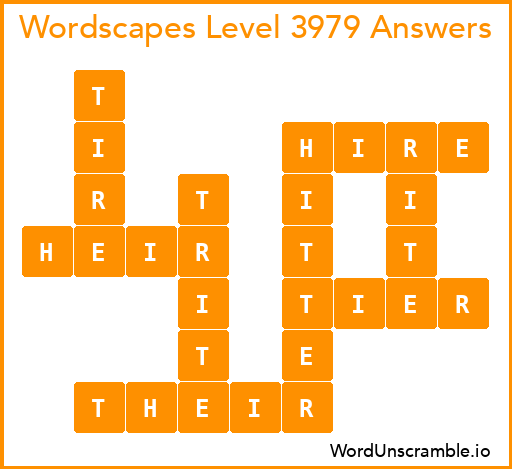 Wordscapes Level 3979 Answers