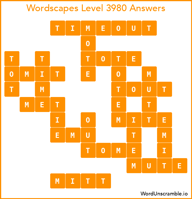 Wordscapes Level 3980 Answers