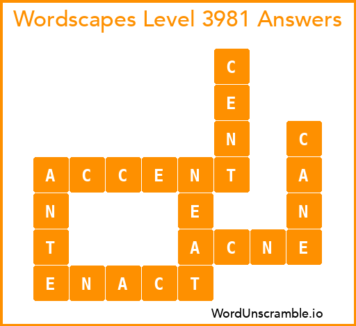 Wordscapes Level 3981 Answers