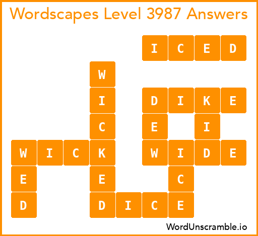 Wordscapes Level 3987 Answers