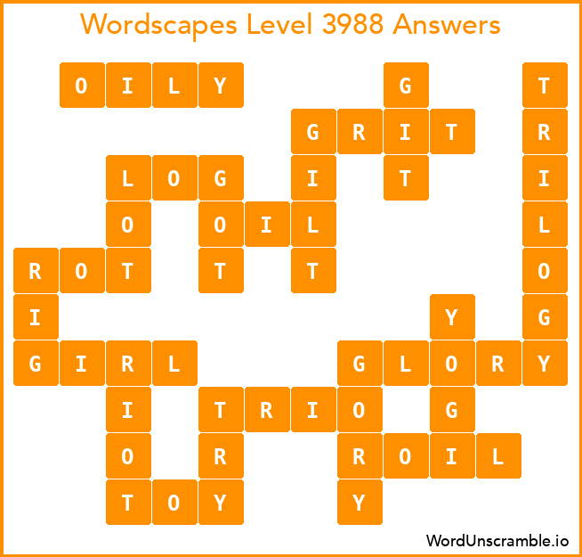 Wordscapes Level 3988 Answers