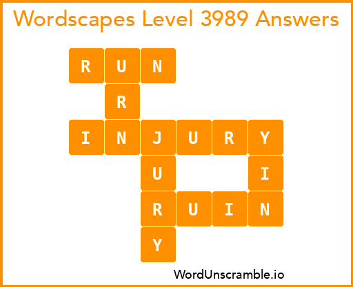 Wordscapes Level 3989 Answers