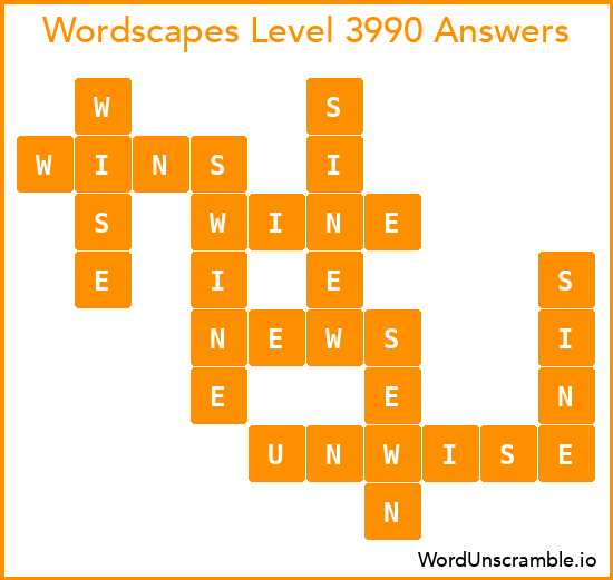 Wordscapes Level 3990 Answers