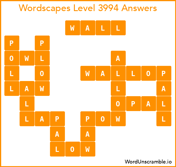Wordscapes Level 3994 Answers