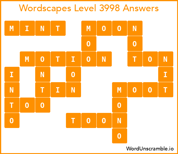 Wordscapes Level 3998 Answers