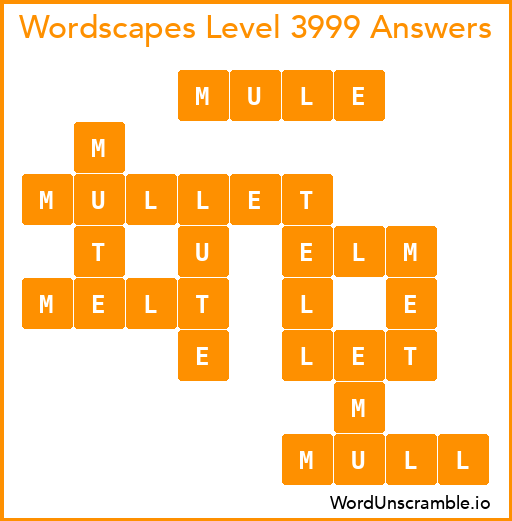 Wordscapes Level 3999 Answers