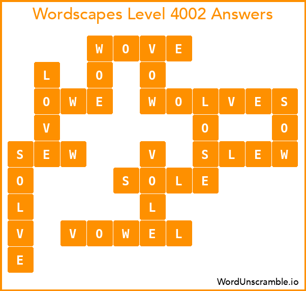 Wordscapes Level 4002 Answers