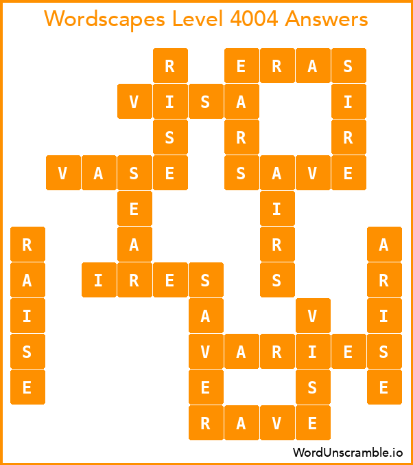 Wordscapes Level 4004 Answers