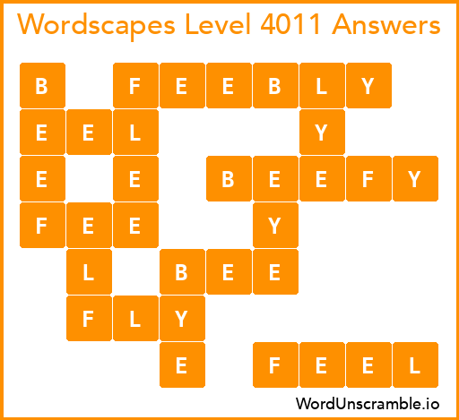Wordscapes Level 4011 Answers