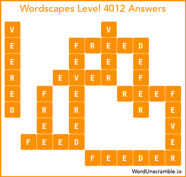 Wordscapes Level 4012 Answers