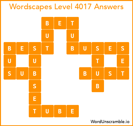 Wordscapes Level 4017 Answers