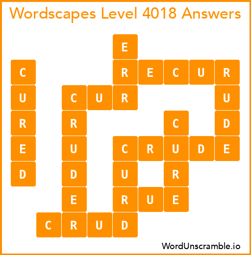 Wordscapes Level 4018 Answers
