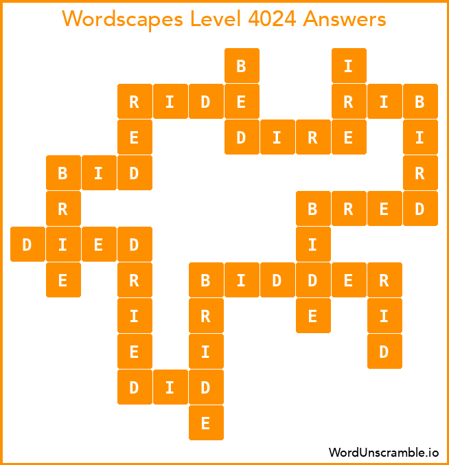 Wordscapes Level 4024 Answers