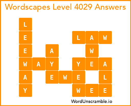 Wordscapes Level 4029 Answers