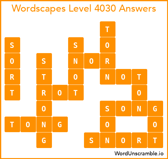Wordscapes Level 4030 Answers