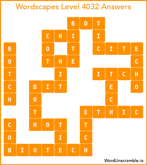 Wordscapes Level 4032 Answers