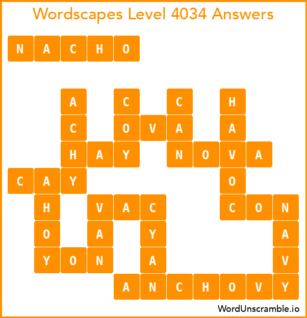 Wordscapes Level 4034 Answers