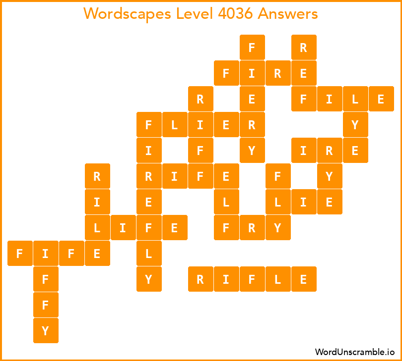 Wordscapes Level 4036 Answers
