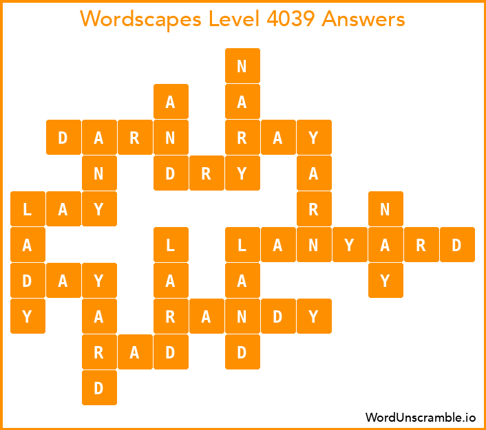 Wordscapes Level 4039 Answers