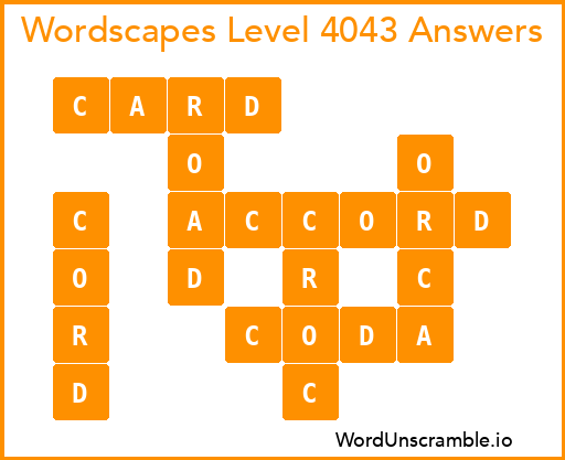 Wordscapes Level 4043 Answers