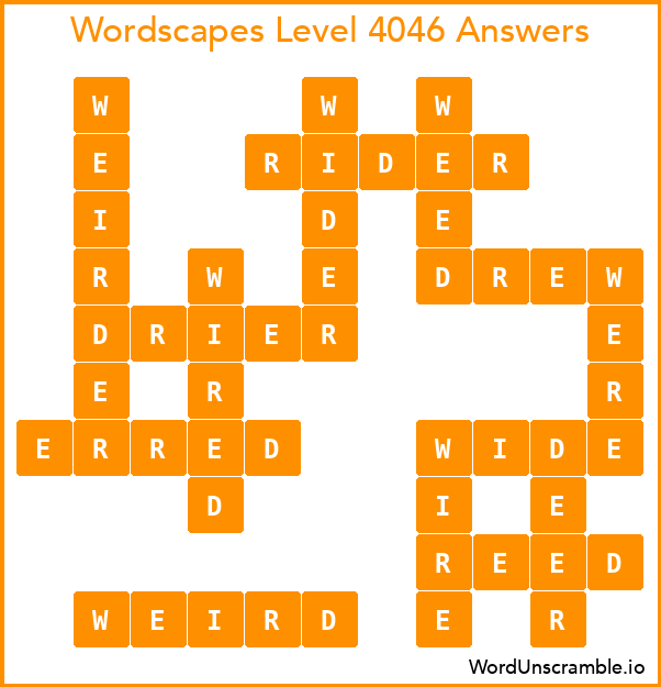 Wordscapes Level 4046 Answers