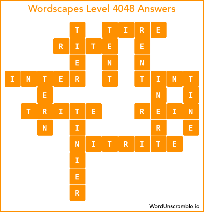 Wordscapes Level 4048 Answers