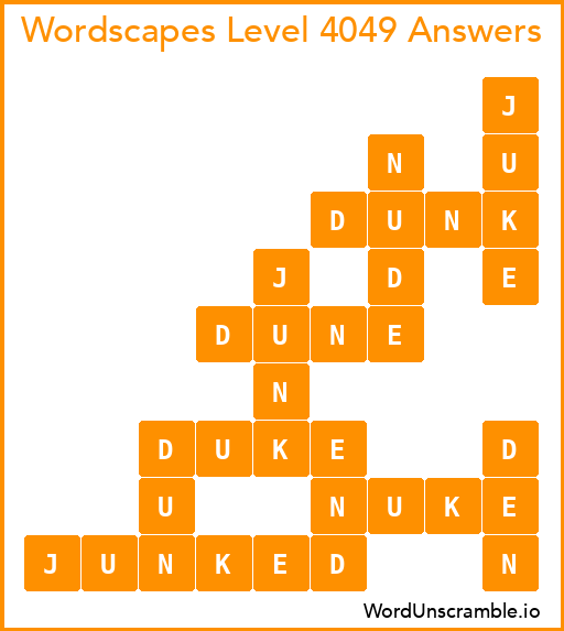 Wordscapes Level 4049 Answers
